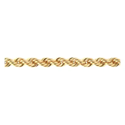 Jewelco London Ladies 9ct Yellow Gold Diamond Cut Hollow Rope 2mm Chain Bracelet, 7.5 inch 19cm 