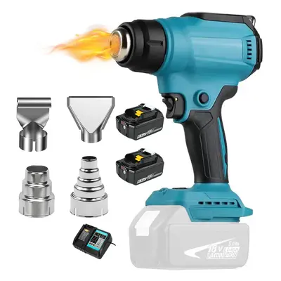 (Heat Gun Cordless with 2x5.5A Battery-Charger) Heat Gun Cordless Hot Air Gun+4 Nozzle-Makita Co