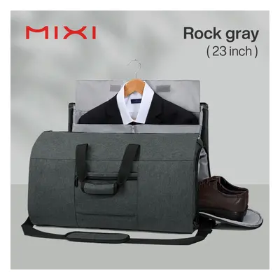 (Gray) Mixi Multifunctional Convertible Garment Duffel Bag Suit Storage Bag With Shoe Pouch Larg