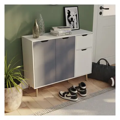 (Grey & White) Vida Designs Door Drawer Sideboard Storage