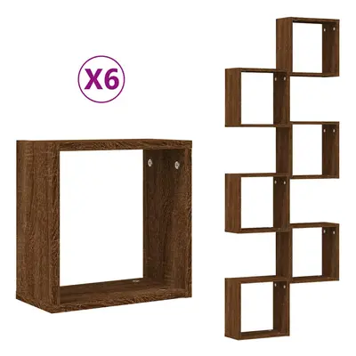 (brown oak, pcs) vidaXL Wall Cube Shelves Floating Rack Storage Shelf Display Shelf Wall Shelf