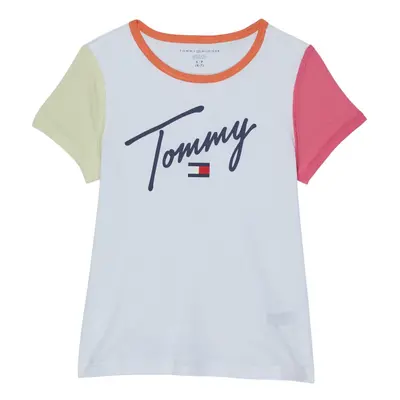 Tommy Hilfiger Girls' Adaptive Sensory Signature T-Shirt Fresh White