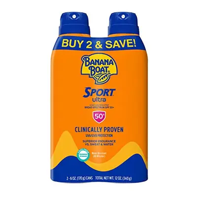 Sport Ultra SPF Sunscreen Spray | Banana Boat, SPF 50, Spray On Sunscreen, Water Resistant Sunsc