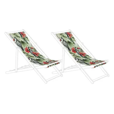 Set of Sun Lounger Replacement Fabrics Toucan Pattern ANZIO / AVELLINO