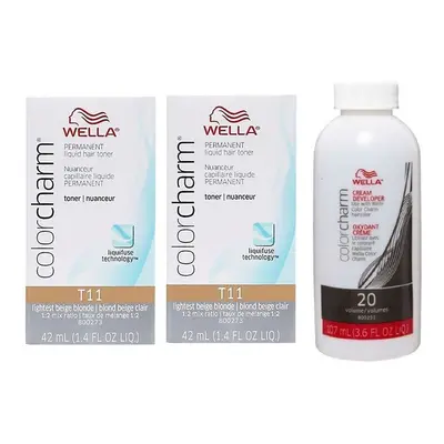 (T11+T11+Developer(Vol.20)) Wella Colour Charm Permanent Liquid Hair Toner - 42ml