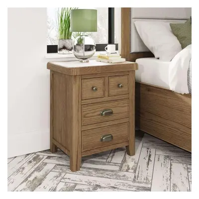 Holcombe Bedside Cabinet Nightstand Storage Drawers Solid Wood