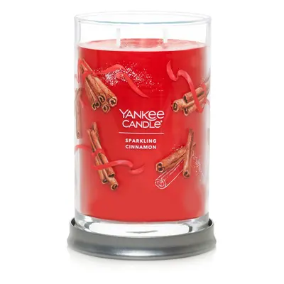 Yankee Candle Sparkling Cinnamon Scented Signature 20oz Large Tumbler 2-Wick Candle Over Hours o