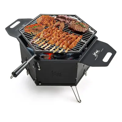 Portable Charcoal Grill Stove Rotatable Outdoor Hibachi Grill Smoker