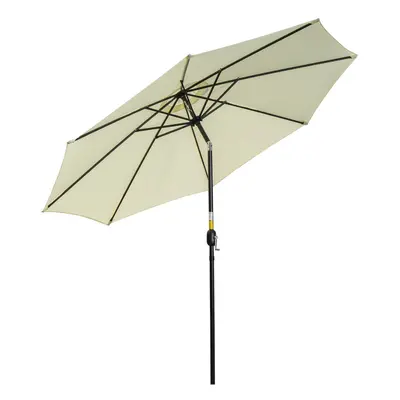 Outsunny 3(m) Patio Umbrella Outdoor Sunshade Canopy w/ Tilt & Crank Beige