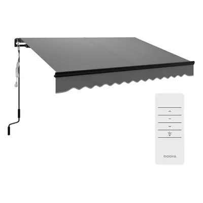 Outsunny x 2.5m Electric Awning with LED Light and Remote Controller Grey