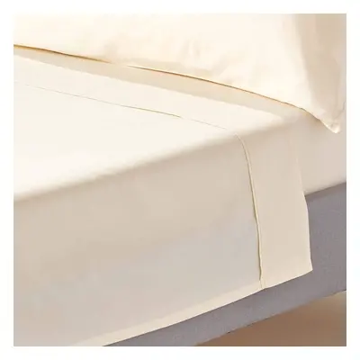 Homescapes Cream Flat Sheet Double Thread Count Organic Cotton Bedding