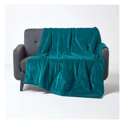 (Emerald Green, x cm) Velvet Quilted Throw