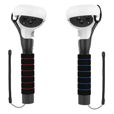 Dual Handles Extension Grips For Oculus Quest, Quest Or Rift Controllers Playing Beat Saber Game