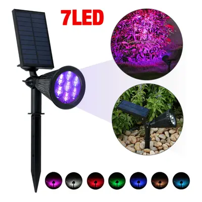 7 LED Solar Spot Light Wall Yard Path Lamp Ground Waterproof Lamp