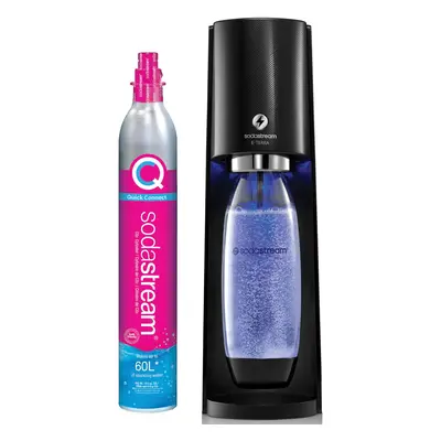 SodaStream ETERRA Sparkling Water Maker Black with CO2 and Carbonating Bottle