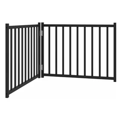 (black, x x cm/ pcs) vidaXL Dog Gate with Door Foldable Dog Fence Barrier Pet Gate Solid Wood Fi