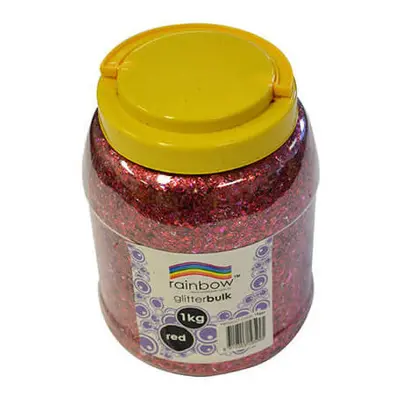 (Red) Rainbow Glitter Bulk 1kg Jar