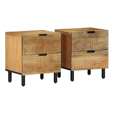 (2 pcs) vidaXL Bedside Cabinets pcs Brown 40x33x46 cm Solid Wood Mango bedside table