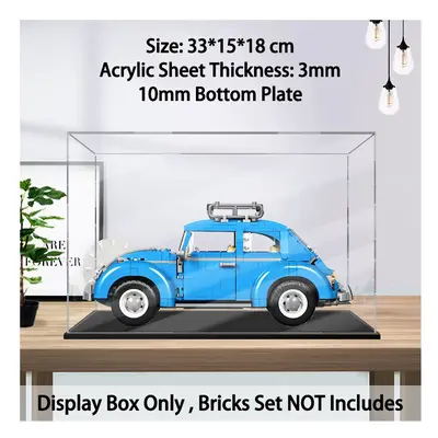 (B) For Lego Volkswagen Beetle Acrylic Display Case, Dustproof Display Box for Models Collectabl