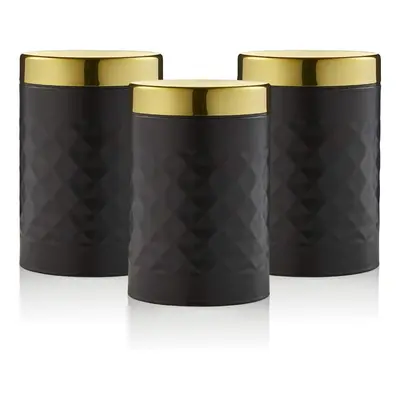 Storage Canisters Black Gatsby Set OF Kitchen Accessory Jars SWAN Stylish