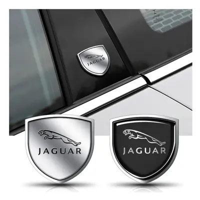 (for Jaguar, Sliver) Metal Car Exterior Decal Car Side Body Fender Window Rear Trunk Sticker For