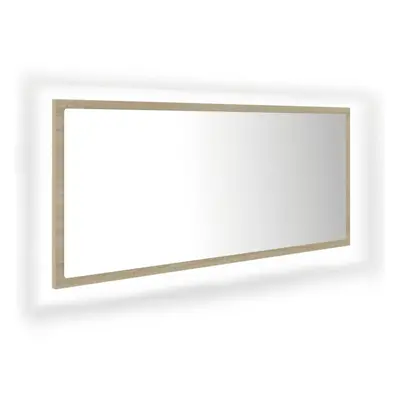 vidaXL LED Bathroom Mirror Sonoma Oak 100x8.5x37 cm Acrylic Washroom Mirror