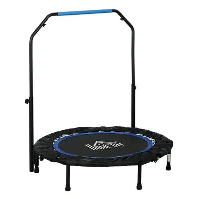 HOMCOM 40" Foldable Mini Fitness Trampoline w/ Foam Handle, Blue