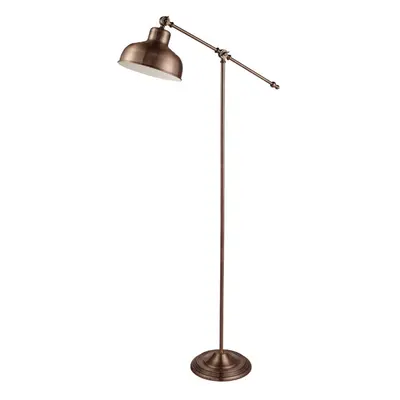 Industrial Adjustable Floor Lamp In Antique Copper