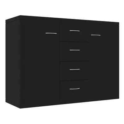 vidaXL Sideboard Black Engineered Wood Storage Cabinet Home Organiser Buffet