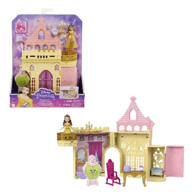 Mattel Disney Princess Toys, Belle Stackable Castle Doll House Playset with Small Doll and Piece