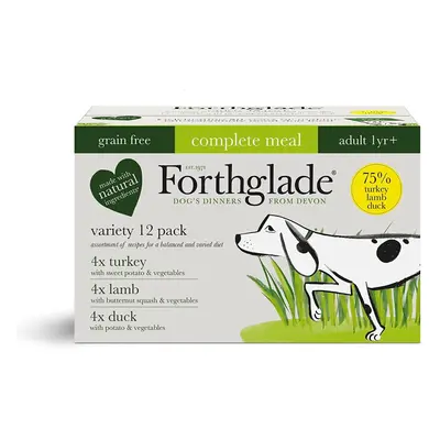 Forthglade Complete Meal Adult Grain Free Variety Pack (Lamb, Turkey, Duck), x 395g