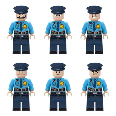 6Pcs/Set Police Minifigures Building Blocks Career Enlightenment Kids Model Toys