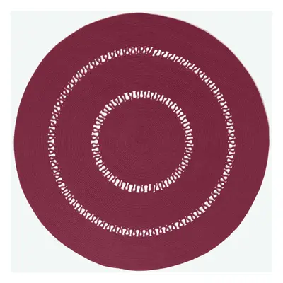 (150 cm Round, Plum) Crochet Braided Rug Round