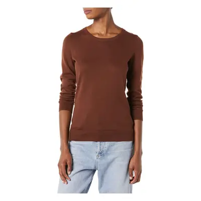 Amazon Essentials Women's Long-Sleeve Lightweight Crewneck Sweater Available in Plus Size Brown 