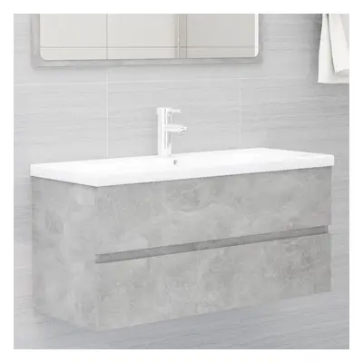 vidaXL Sink Cabinet with Built-in Basin Concrete Grey Engineered Wood Basin