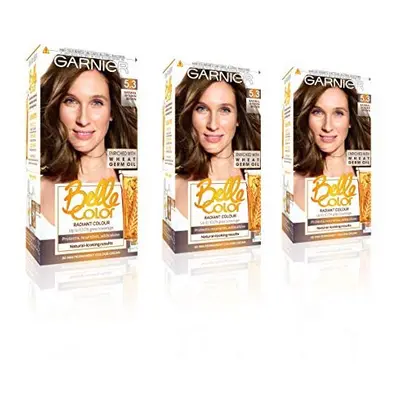 Garnier Belle Color Brown Hair Dye Permanent, Natural looking Hair Colour, up to 100% grey cover