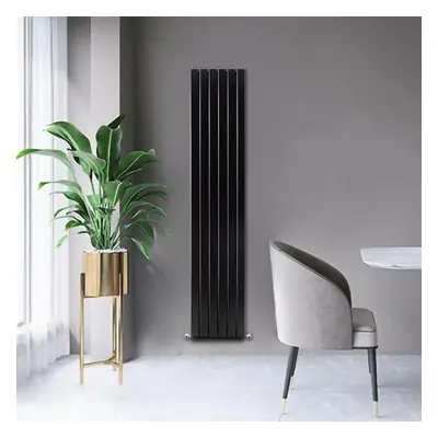 (Black, 600x408 mm Single) MCC Radiator Horizontal Vertical Designer Flat Panel Central Heating 