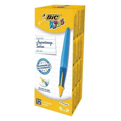 BIC Kids Learner Triangular Ballpoint Pens Twist System Blue Body Box