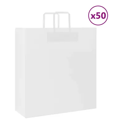 (white, x x cm) vidaXL Paper Bags pcs with Handles White 54x15x49 cm Paper Grocery Bag