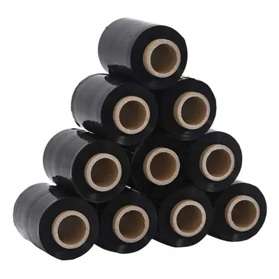 (black, cm x m/ pcs) vidaXL Stretch Films pcs Black ÃÂµm cm x m packaging film