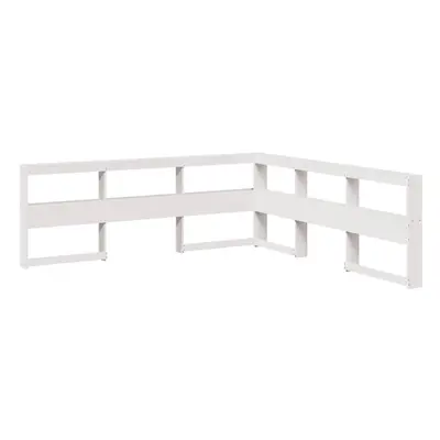 (white, 198.5 x 218.5 x cm) vidaXL Bookcase Headboard Bedroom Back Headboard L-Shaped Solid Wood