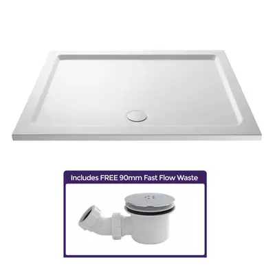 Slim Rectangle Stone Resin x 800mm Shower Tray For Wetroom and Free Waste