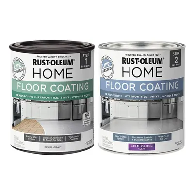 RustOleum Home Interior Floor Coating Kit SemiGloss Pearl Gray Fl Oz Pack of