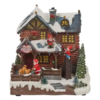 (21cm) Light Up Christmas Festive Village Scene Illuminated LED Decor