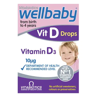 Vitabiotics Wellbaby Vitamin D Drops for Normal Growth and Development of Bones in Children - 30