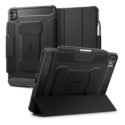 Spigen Rugged Armor Pro Designed for iPad Pro inch Case M4 (2024) with Pencil Holder - Black