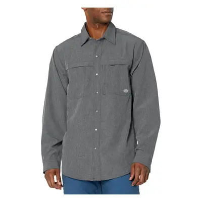 Dickies Men's Big & Tall Cooling Long Sleeve Work Shirt Charcoal Sing