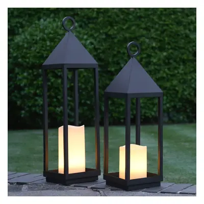 Outdoor Battery Oslo Candle Lantern, Black