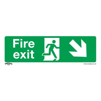 Sealey Worksafe® Fire Exit (Down Right) Safety Sign, Rigid Plastic - Pack of SS36P10