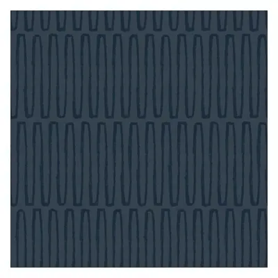 (Navy) Lars Retro Wave Vinyl Wallpaper Fine Decor